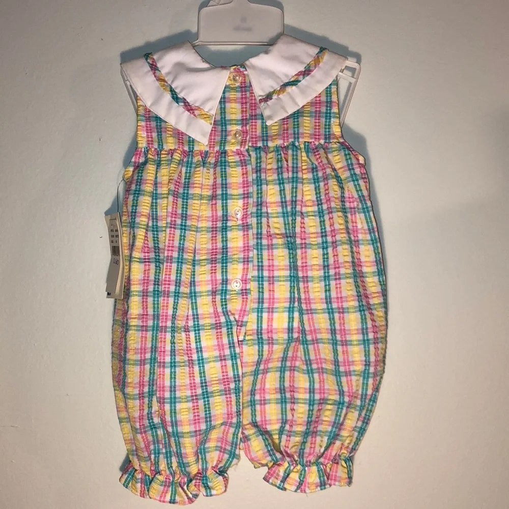 B.T Kids one piece checkered outfit size 18 months